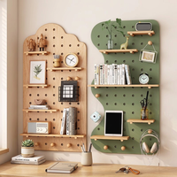 Organisateur mural en bois avec étagères et crochets pour chambre, bureau, crèche