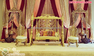 Mayur เวทีแต่งงานแบบคลาสสิกสไตล์อินเดีย,เวทีงานแต่งงานสไตล์นกยูงหรูหราเวทีต้อนรับสไตล์นกยูงแกะสลักงดงาม - Product Image 4