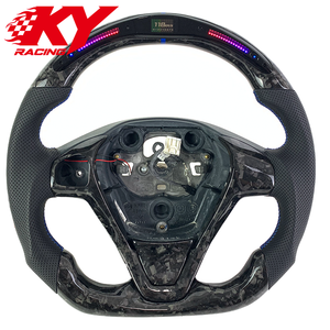 Volant sport racing en cuir, carbone forgé sur mesure, LED, adapté aux Ford Fiesta MK7 MK7.5 MK8 ST180 - Product Image 1