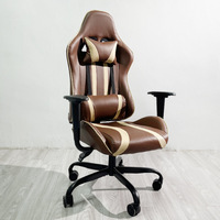 Échantillon gratuit Meilleur fauteuil de jeu en cuir synthétique pivotant Ultimate avec porte-gobelet Lumière LED Empereur Vert Blanc