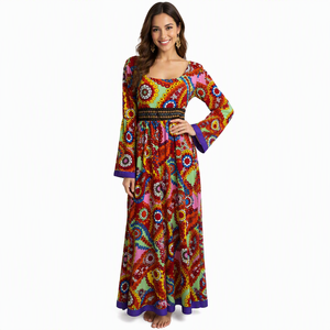 Set <span class=keywords><strong>Costume</strong></span> Hippie Flower Power anni 1960 per le donne Vintage segno vestito per Halloween e feste a tema - Product Image 1