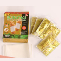 10 Pièces par Boîte de Patchs Plantaires Nettoyants au Gingembre et au Sel Kinoki, Patchs Détox Nettoyants pour les Pieds