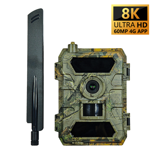 PR902 4G LTE Cellular Cloud APP Wildlife Camera 60MP 8K CMOS Sensor Waterproof Hunting Trail Scouting Game Night Vision GPS