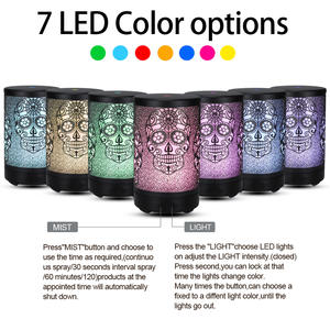 Humidificateur d'aromathérapie au design tête de mort, 0,5 L, alimenté par USB, avec minuterie, pour la maison et le bureau - Product Image 3