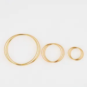 ZHB chapado en oro marco hueco redondo bisel conectores anillos Metal Acero inoxidable latón colgante encantos para la fabricación de joyas