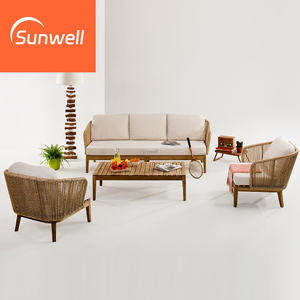 مجموعات أرائك حديثة للفنادق من خشب الساج رائجة البيع - Product Image 1