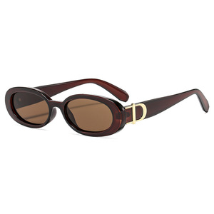 Gafas de sol ovaladas con montura completa UV400, moda para mujer, protección solar para adultos - Product Image 2