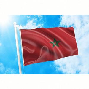 Hot Sale Custom Digital Print Double Stitch Durable 3x5 Ft Polyester Flying Outdoor Moroccan Morocco National Country <b>Flag</b> - Product Image 5