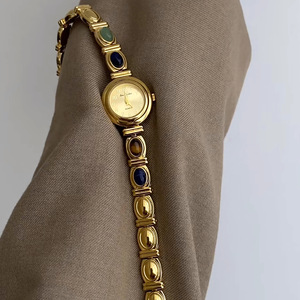 Nuovo Orologio <span class=keywords><strong>Vintage</strong></span> <span class=keywords><strong>da</strong></span> <span class=keywords><strong>Donna</strong></span>, Bracciale di Lusso di Alta Gamma con Gemme Colorate, Gioiello Retrò Personalizzato in Oro - Product Image 2