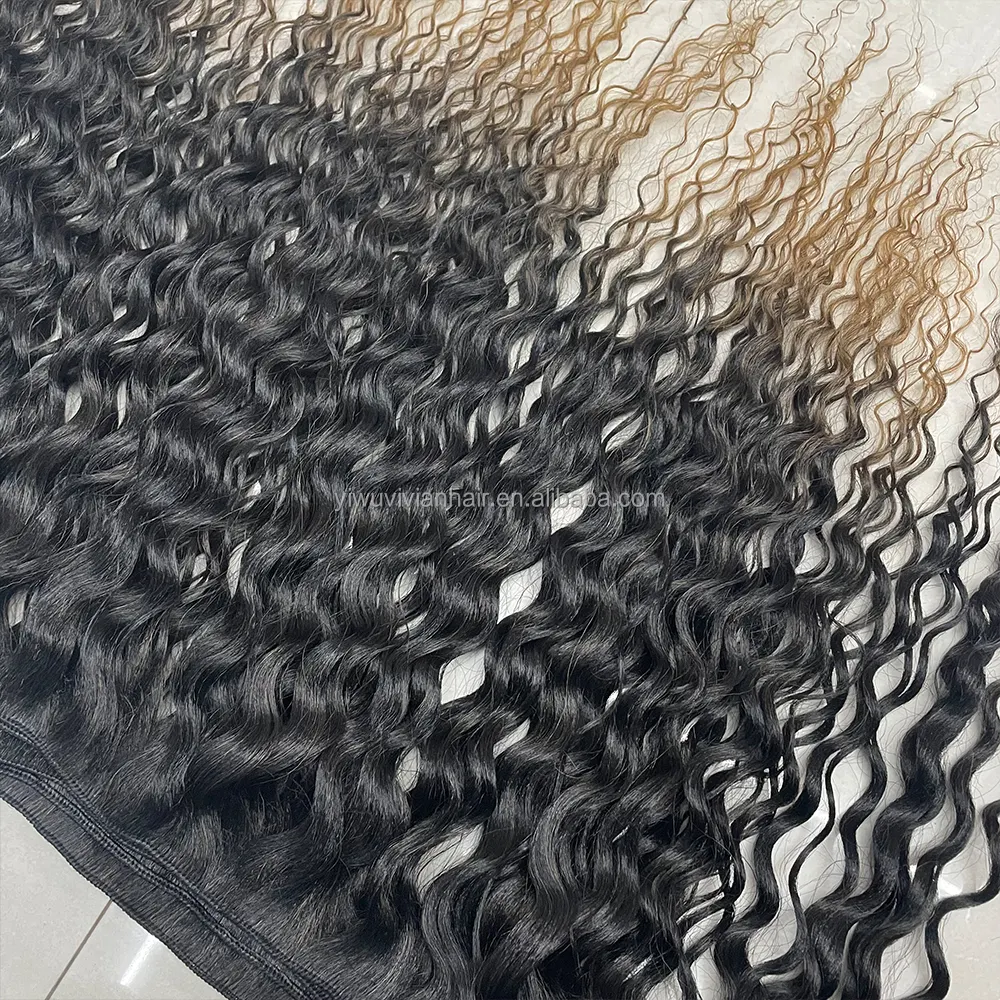 Hot sale 22inch deep curly wave weaving synthetic hair bundles set black brown color premium high temperature fiber bundles