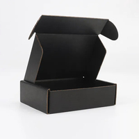 Boîte d'expédition plate en carton ondulé noir biodégradable et écologique personnalisée avec plateau intérieur en papier pour cadeaux et artisanat, fabriquée en Chine