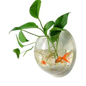 <span class=keywords><strong>Wall</strong></span> Mount Acryl <span class=keywords><strong>Aquarium</strong></span> <span class=keywords><strong>Aquarium</strong></span> Opknoping Bal Clear Vaas Home Decor Transparant Aquaria En Accessoires Alle-Seizoen Ondersteuning - Product Image 1