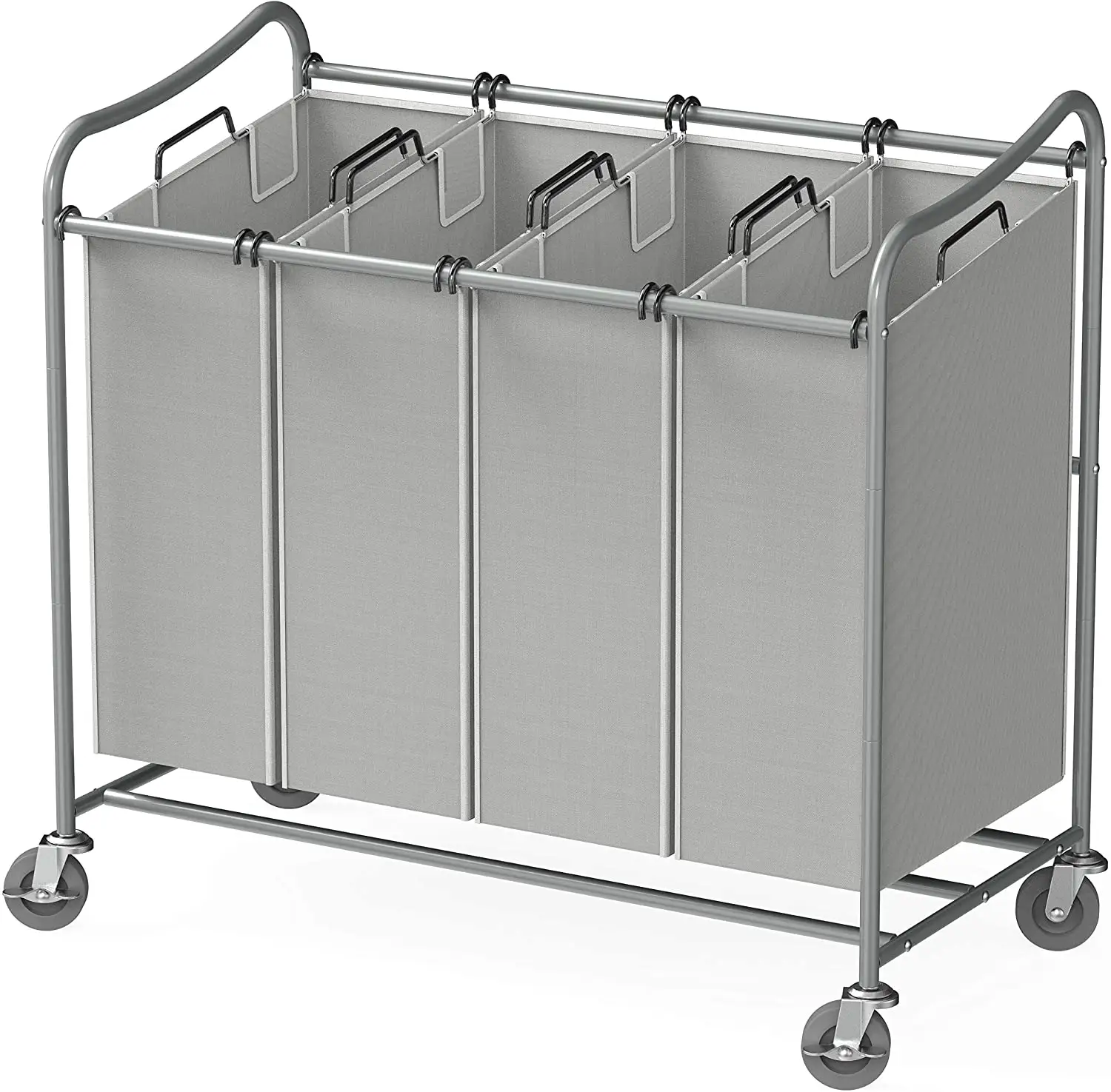 Heavy Duty Laundry Sorter Rolling Cart Rolling Laundry Basket Cart with 4 Removable Bags Laundry Organizer Cart Storage
