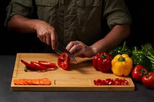 Modern 3-Piece Rectangle Wood Bamboo Tray <b>Set</b> with High Quality Plated Handle <b>Serving</b> Food <b>Dishes</b> for Parties - Product Image 3