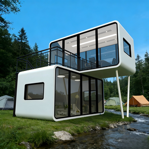 Snel te monteren waterdichte ruimtecapsule woning, moderne stalen constructie, geprefabriceerde mobiele woning voor tijdelijke huisvesting, podhotel - Product Image 5