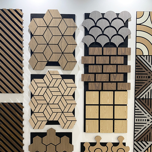 Nouveau design de panneau mural insonorisant en placage de bois avec différentes formes, ignifuge et imperméable, pour la maison, la chambre à coucher, le bureau - Product Image 1