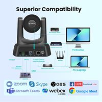 Juego de cámara NDI PTZ con soporte de zoom 20x con controlador de joystick Sistema de transmisión en vivo