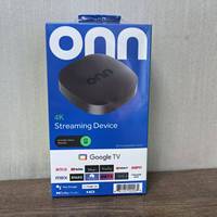 Boîtier TV intelligent Onn 4K Plus Android 14, décodeur 4K Quad Core, Wi-Fi 2.4G/5GHz, 2 Go de RAM, télécommande vocale, lecteur multimédia en streaming