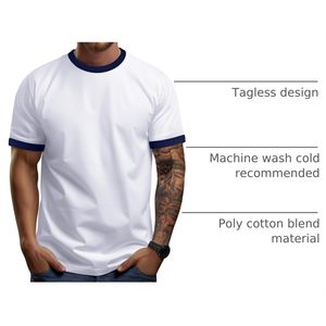 T-shirt athlétique personnalisé pour homme, col rond, manches courtes, coupe classique, t-shirt de sport - Product Image 4