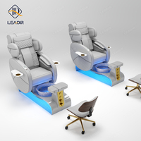Fauteuil de Pédicure Spa Électrique de Luxe avec Massage et Jet Magnétique, en Cuir PU, pour Soin des Pieds, Manucure et Équipement de Salon de Beauté