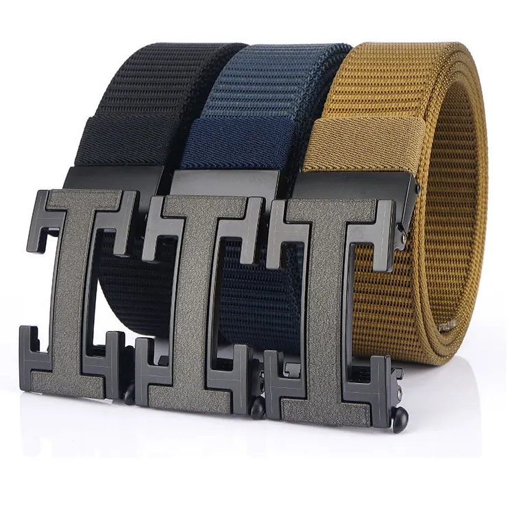 Cintura con fibbia automatica a forma di H da uomo di lusso classico moda moda moda cintura in metallo argentato