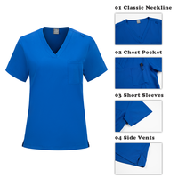 Ensemble de tenues médicales 2 pièces style populaire, anti-rides, doux, avec logo personnalisé, pour infirmières, médecins, hôpitaux, cliniques dentaires et personnel soignant