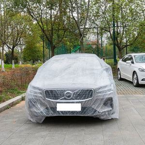 Cubierta desechable transparente para ropa de coche, a prueba de polvo, a prueba de lluvia, Pintura transparente, película de plástico PE, cubierta impermeable para coche - Product Image 3