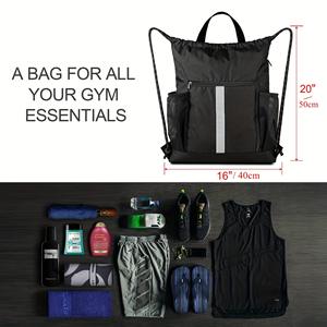 Custom Unisex Lightweight Foldable <b>Drawstring</b> Softback Sports <b>Backpack</b> Polyester Fitness Bag Basketball Football Training Bags - Product Image 5