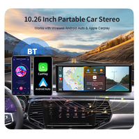 10.26 pouces voiture stéréo écran tactile double caméra 1080P WiFi GPS enregistreur vidéo Dash Cam sans fil CarPlay Android Auto