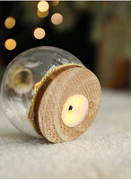 Ychon Transparent ornement de noël boule rougeoyante arbre de noël bulle neige maison à l'intérieur lumière LED mignon boules suspendues