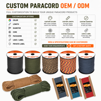 Hochfeste 4mm 550 Paracord Typ III 7-Strang-Kern Nylon Fallschirmschnur für Outdoor Camping Überlebensausrüstung Basteln