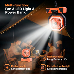 High-Capacity Solar Panel <b>Rechargeable</b> 40000Mah Battery Operated <b>Led</b> <b>Lantern</b> Fan, Portable Outdoor Tent Cooling - Product Image 3