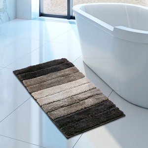 Microfibre haute coupe bande basse <span class=keywords><strong>boucle</strong></span> tapis touffeté dégradé couleur cuisine Absorption d'eau salon TPR tapis de bain anti-dérapant - Product Image 2