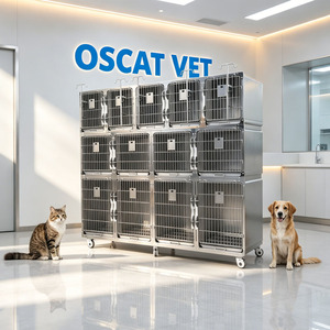 Jaula para Mascotas OSCAT 304 de Acero Inoxidable, Equipo Veterinario, 13 Puertas, Jaula de Cría para Hospital de Animales, Clínica <span class=keywords><strong>Veterinaria</strong></span> - Product Image 1