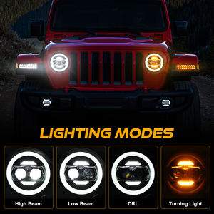 LOYO nuevo diseño 9 pulgadas Fling Knife LED faro con DRL señal de giro coche Led faro para Jeep Wrangler JL 2018 + faro Led - Product Image 3