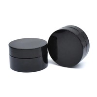Runder Kunststoff-Kosmetikbehälter Nachfüllbarer schwarzer Kunststoffbehälter Topf 50 g 60 g 80 g 100 g 120 g 150 g 200 g 250 g
