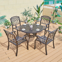 Ensemble de salle à manger de jardin économique avec table et chaises, chaise et table en aluminium moulé pour l'extérieur