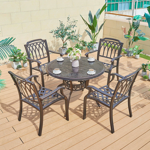 Conjunto <span class=keywords><strong>de</strong></span> Comedor Económico para Jardín con Mesa <span class=keywords><strong>y</strong></span> <span class=keywords><strong>Sillas</strong></span> <span class=keywords><strong>de</strong></span> Aluminio Fundido para Exteriores - Product Image 3