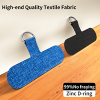 Lanière universelle haut de gamme en tissu pour téléphone portable avec cordons durables et clip en tissu en forme de patch à anneau en D