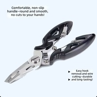 Pince de pêche en eau salée portable, écologique et anticorrosion, avec enrouleur de ligne rétractable, clip robuste en acier inoxydable, équipement marin