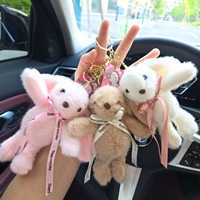 Breloques de sac à dos en peluche lapin moelleux, remplisseurs de panier de Pâques, décoration, porte-clés pour machine à jeux d'arcade et mini-cadeau