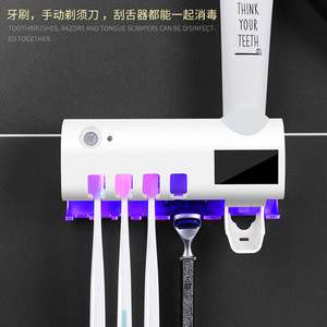 Uv Toothbrush Sanitizer With Sterilization And <b>Toothpaste</b> <b>Dispenser</b> For Bathroom Electric Toothbrushes White And Black - Product Image 2
