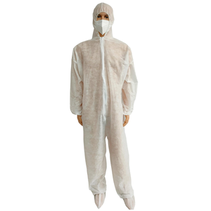 ชุดคลุมป้องกันแบบใช้แล้วทิ้งกันน้ำผ้าใยสังเคราะห์สีขาวชุดทำงานสำหรับใช้ในโรงพยาบาล - Product Image 2