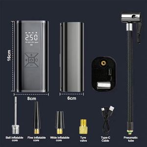 Mini compresseur d'air électrique sans fil portable rechargeable pour voiture, pompe à air numérique manuelle pour gonflage des pneus - Product Image 3
