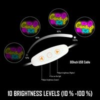 Enseigne néon LED Candy Lollipop à intensité variable, alimentée par USB, pour décoration murale, magasin, Halloween, fête à domicile, parking, taxi, centre commercial, entreprises