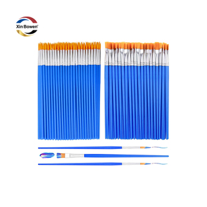 Xin Bowen Art fornisce pennello in plastica blu manico piatto rotondo <span class=keywords><strong>per</strong></span> capelli Art pennello <span class=keywords><strong>per</strong></span> artista disegno materiali strumento di <span class=keywords><strong>pittura</strong></span> - Product Image 2