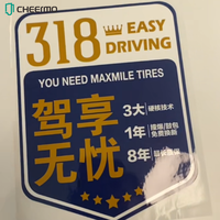 Échantillon Gratuit Autocollants d'Étiquettes de Pneus Marque CHEERMO en Papier Synthétique PP Blanc avec Papier de Démoulage Adhésif Fort 1.07M*400m