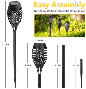 Solar Flame 1/2/6/8 Packs Vlammen Flikkerende Fakkel Lampen Buiten Waterdicht Pad Tuin Solar Flame Licht voor Tuinlandschap - Product Image 4