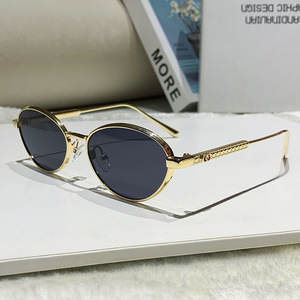 Gafas de sol redondas con gradiente, montura completa, UV400, a la moda, para conducir, unisex, para adultos - Product Image 5