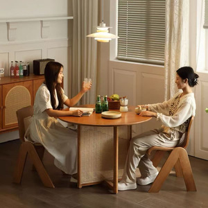 Juego de Mesa de Comedor de Madera Maciza de Estilo Nórdico Japonés para Uso Doméstico, en Hostales y Restaurantes, Diseño Simple de Tamaño Pequeño - Product Image 6